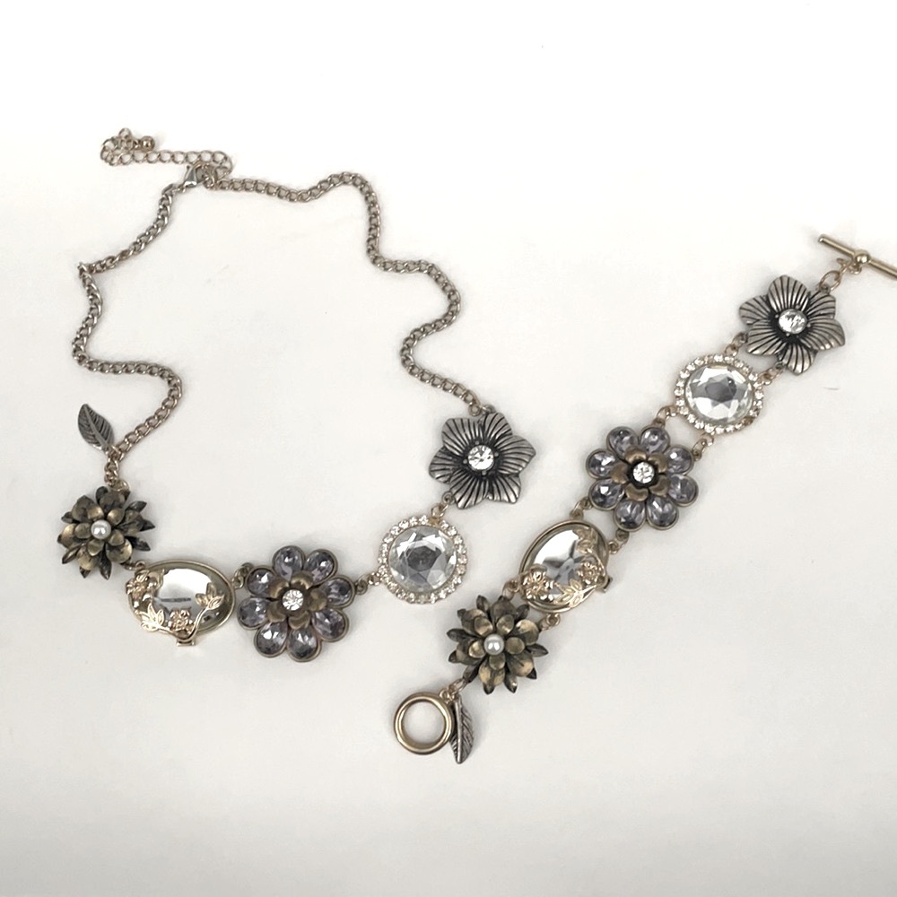 Vintage Style Bridgerton Victorian Statement Necklace/Choker w Matching Bracelet
